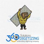Wall Dog Logo Digitizing for Left Chest Embroidery by 360 Digitizing Services