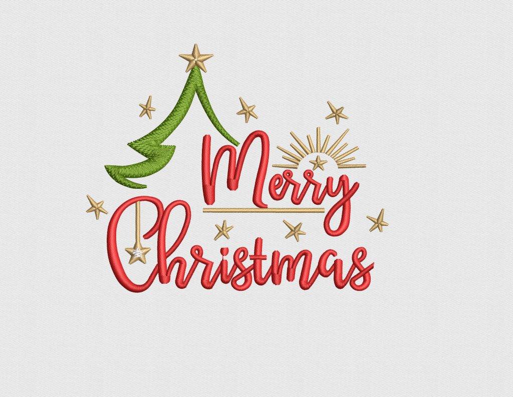 Buy Beautiful Merry Christmas Design Digitized for Machine Embroidery