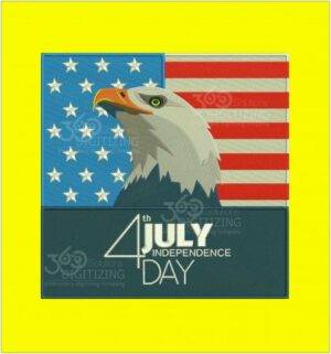 4th July Independence Day USA Flag Logo Digitized for Embroidery for Sale -All in One Pack