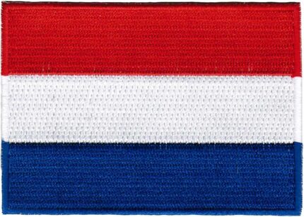 Netherlands Flag Embroidered Patch | Iron On or Sew On | Digitized File