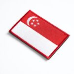 Singapore Flag Embroidered Patch | Iron On or Sew On | Digitized File