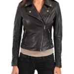 Dark Energy Black Leather Biker Jacket