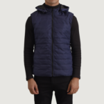Carlo Blue Hooded Puffer Vest - Image 4
