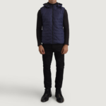 Carlo Blue Hooded Puffer Vest