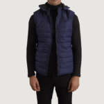 Carlo Blue Hooded Puffer Vest - Image 3