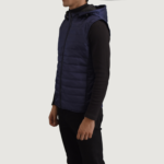 Carlo Blue Hooded Puffer Vest - Image 2