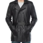 Maledicta Black Leather Coat