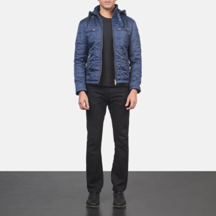 Alps Quilted Blue Hooded Windbreaker Jacket