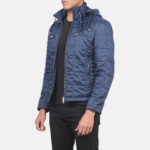 Alps Quilted Blue Hooded Windbreaker Jacket - Image 2