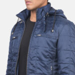 Alps Quilted Blue Hooded Windbreaker Jacket - Image 6
