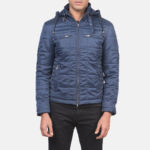 Alps Quilted Blue Hooded Windbreaker Jacket - Image 4