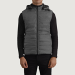 Carlo Grey Hooded Puffer Vest - Image 4
