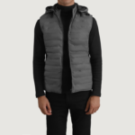 Carlo Grey Hooded Puffer Vest - Image 3