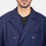 Claud Blue Wool Double Breasted Coat - Image 6