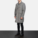 Claud Grey Wool Double Breasted Coat - Image 2