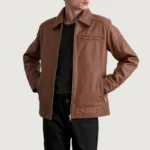 Dakota Matte Brown Leather Biker Jacket