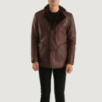 Granite Brown Fur Leather Coat