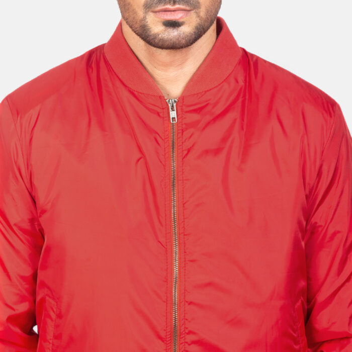 Zack Jacket Zack Red Bomber Jacket - 360 Digitizing Shop