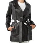 Axiom Black Leather Coat