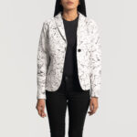 Donna Blake White Leather Blazer - Image 3