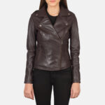 Heritage Hellion Maroon Leather Biker Jacket - Image 4