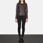 Garnet Maroon Leather Biker Jacket