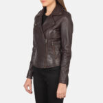 Heritage Hellion Maroon Leather Biker Jacket - Image 2