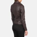 Garnet Maroon Leather Biker Jacket - Image 5