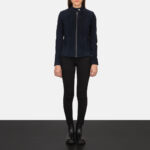 Oceanic Blue Suede Biker Jacket