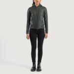 Hornet Green Hooded Leather Bomber Jacket