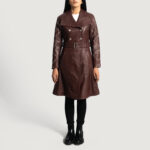 Missoni Maroon Leather Trench Coat