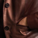 Ruby Metallic Maroon Leather Blazer - Image 6