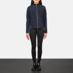 Prussian Blue Suede Biker Jacket