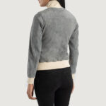 Aerialist Grey Suede Bomber Jacket - Image 5