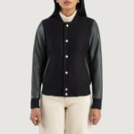 Savant Green & Black Hybrid Varsity Jacket - Image 4
