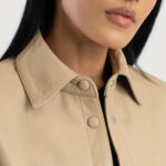 Zenith Beige Leather Shirt Jacket - Image 6