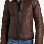 Men’s Brown Aviator Leather Jacket