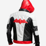 Red Hood Arkham Knight Bat Logo Real Leather Jacket