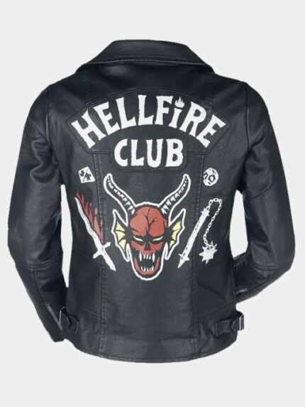 Hellfire Club Unisex Black Leather Jacket