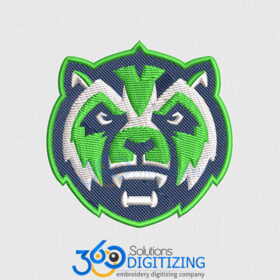 Animal Face Logo Digitized for Machine Embroidery By 360 Digitizing Solutions