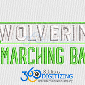 Wolverine Marching Band Logo Digitized for Machine Embroidery By 360 Digitizing Solutions