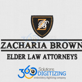 Zacharia Brown Left Chest Logo Digitized for Machine Embroidery By 360 Digitizing Solutions