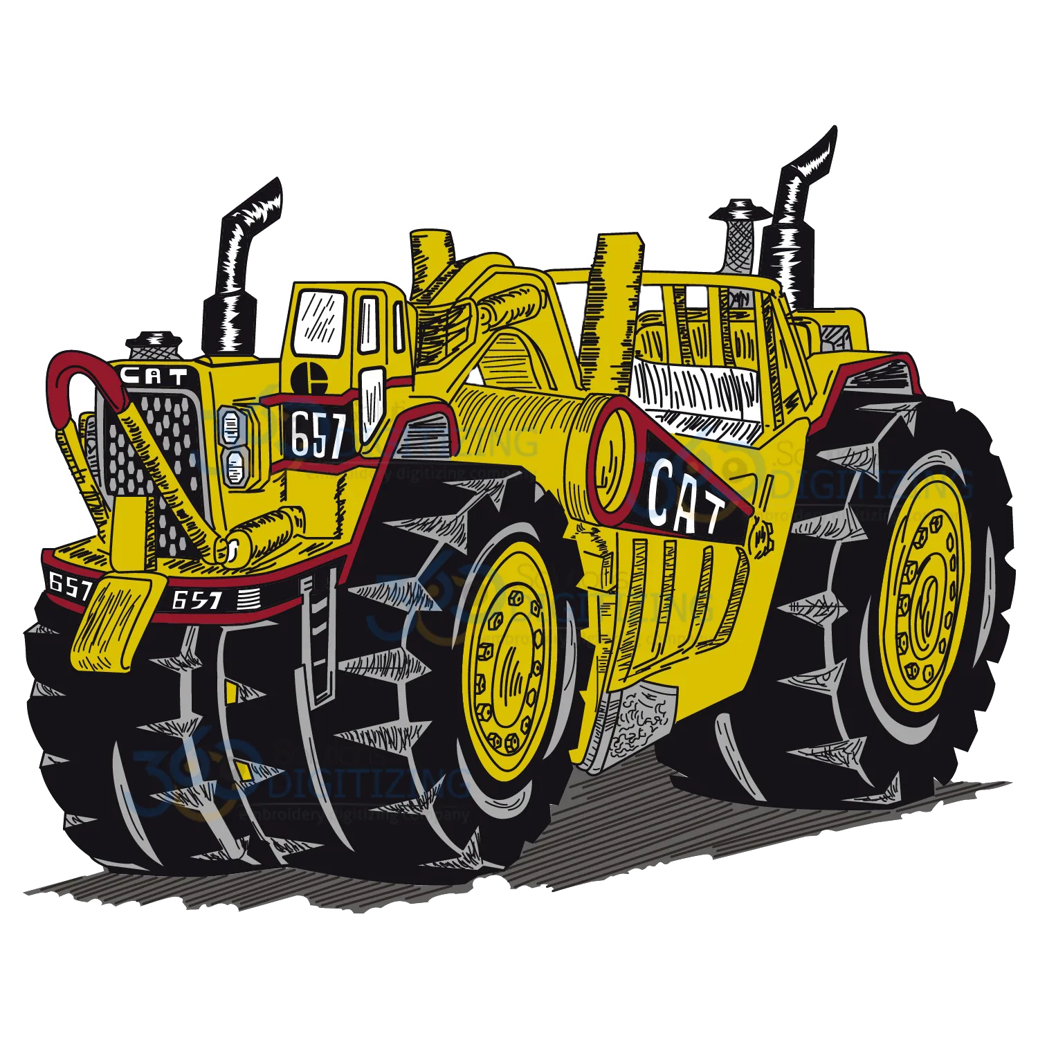 Tractor Vectorized by 360 Digitizing Solutions.