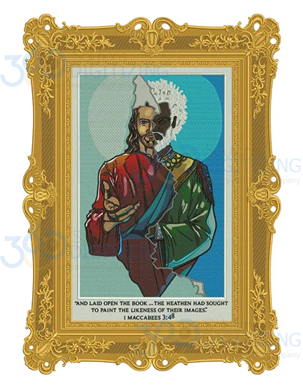 Maccabees Frame Embroidery Digitizing By 360 Digitizing1
