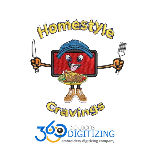Homestyle Cravings Left Chest Logo Digitized For Machine Embroidery By 360 Digitizing Solutions