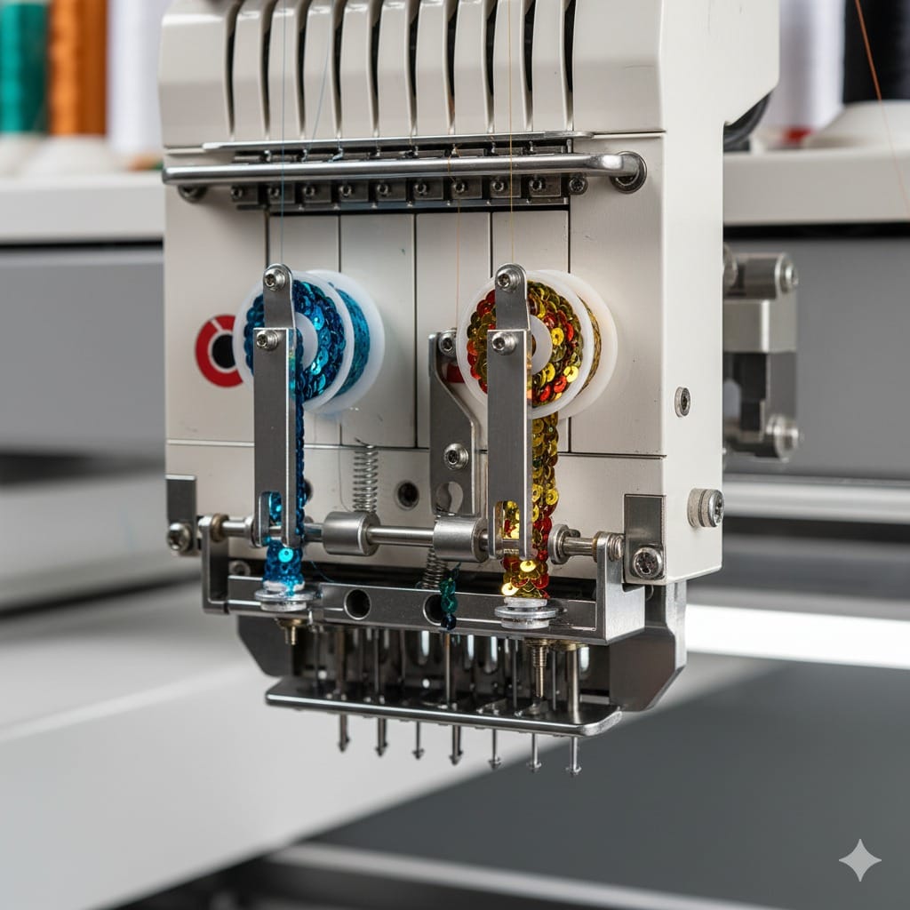 Twin/Double Sequin Devices for Embroidery Machines – Complete Guide by 360 Digitizing Solutions