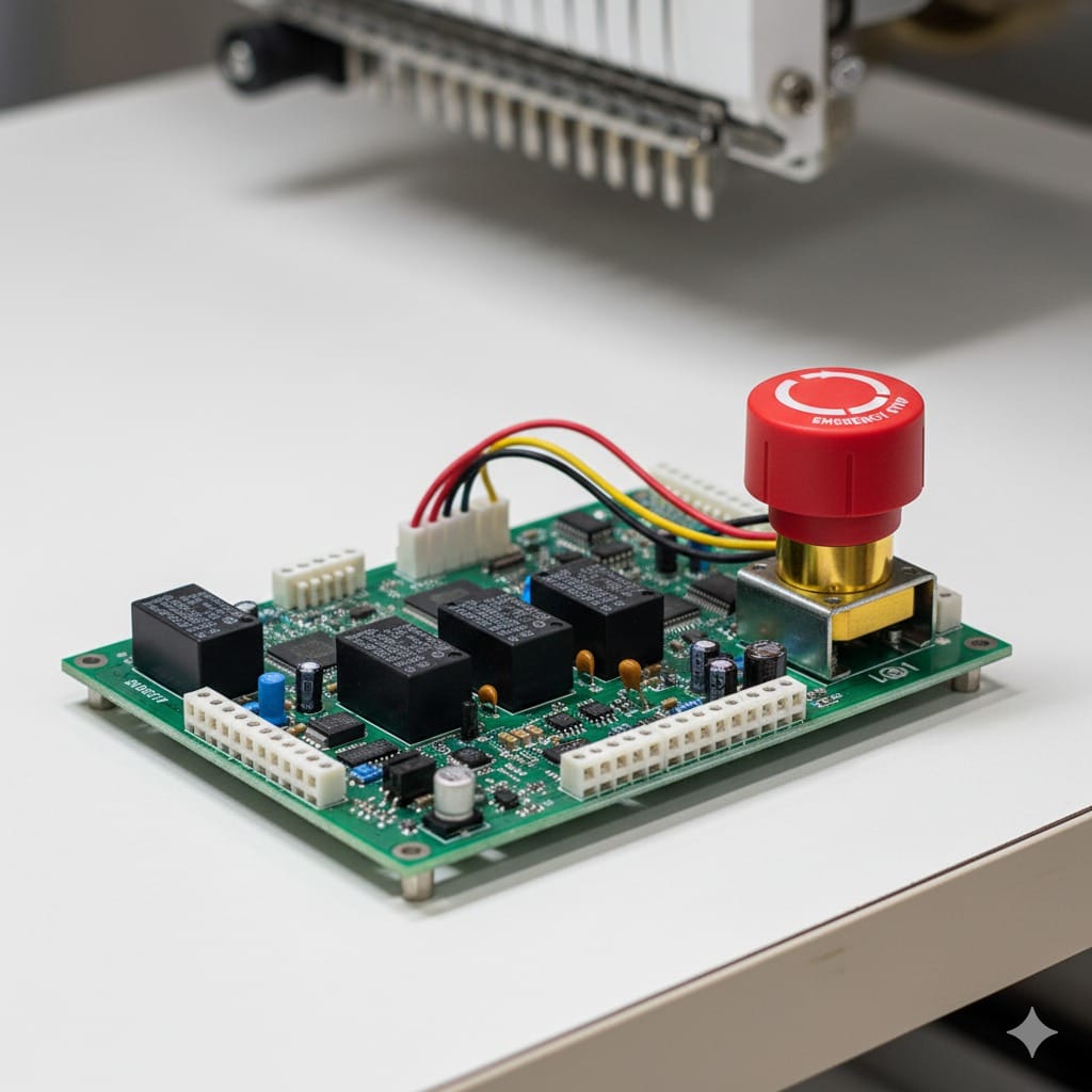 Emergency Stop Board for Embroidery Machines – Complete Guide by 360 Digitizing Solutions